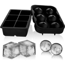 Silikon-Eiswürfelformen mit Antihaftbeschichtung, spülmaschinenfest, ideal für Cocktails und Whisky, flexible, große Silikon-Eiswürfelformen,