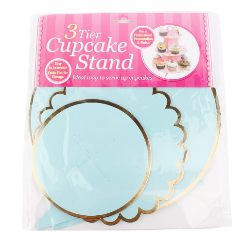 Artistic Τριώροφη Βάση για Cupcakes, Κομψά Είδη Πάρτι για Αξέχαστες Γιορτές (Μπλε)