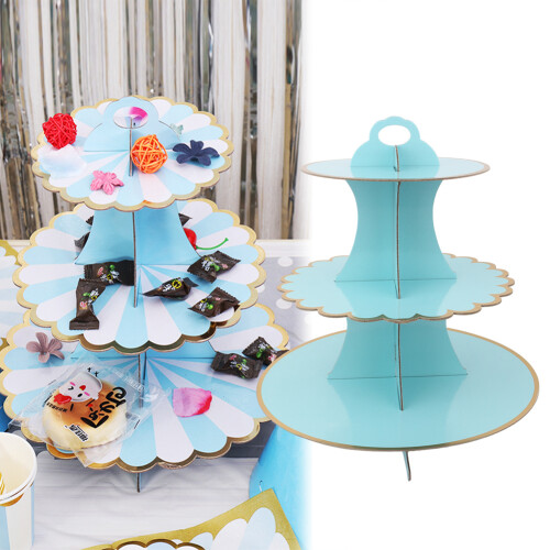 Artistic Τριώροφη Βάση για Cupcakes, Κομψά Είδη Πάρτι για Αξέχαστες Γιορτές (Μπλε) 2