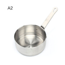 Panela para molho com design de alça resistente, mini panela com orifício para pendurar, tigela de aço inoxidável para molhos, utensílio de