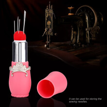 Lipstick Sewing Needle Holder Cushion Rose Red D&D Fashion 3.2cm
