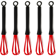 Silikon-Schneebesen-Set, 5-teilig, hitzebeständig, komfortabler Griff, langlebig, zum Kochen, Backen und für den Salon