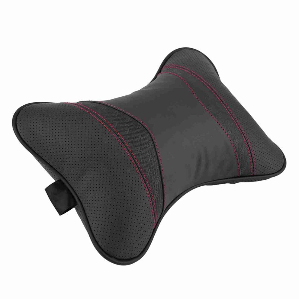 Ergonomic Leather Neck Support Pillow With Pp Cotton Filling Black 4691362758058
