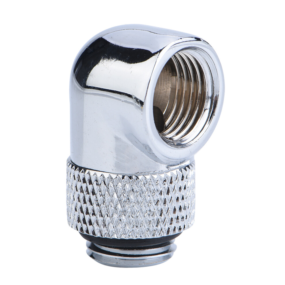 90 Rotary Tube Fitting Pc Water Cooling G1/4 Elbow Connector Silver 9431362758529