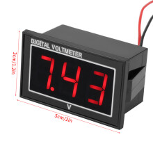 Wasserdichter DC-Voltmesser 0,56'' LED-Anzeige Digitales Panel 5-130V Rot
