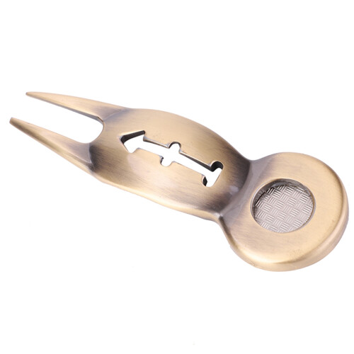 Multi-Function Aluminum Golf Tool: Divot Repair Marker Template