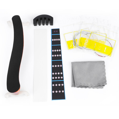 Violin Practice Aid Set: 4/4 Shoulder Rest Mute Strings Fretboard Decal 2