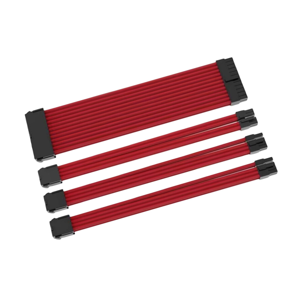Flexible Sleeved Power Extension Cords 24Pin- Red 7751000398378