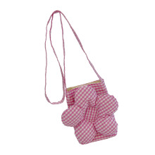 Multifunctionele geruite crossbodytas met afneembare riem-Roze