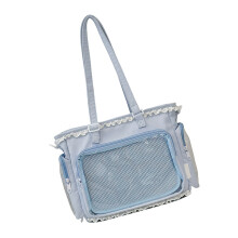 Japanische, durchsichtige Tasche, Handtasche, Damen,-Blau