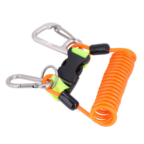 Emergency Safety Tool with Quick Release Spring Coil Lanyard - Orange