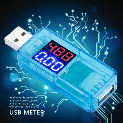 Blue USB LCD Multimeter: Real-time Voltage and Current Monitoring Tool 2