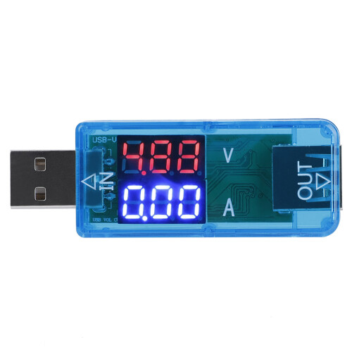 Blue USB LCD Multimeter: Real-time Voltage and Current Monitoring Tool 1