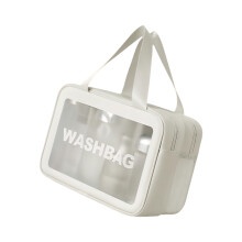 Large Capacity Cosmetic Bag Travel Toiletry Case Clear-White M