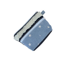 Make-up-Tasche aus dichter Baumwolle mit-Dunkelblaue Sterne