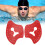 1 Paar Handpaddel zum Schwimmen, PP-Silikon, 11