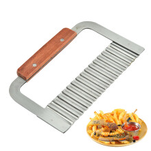 Gemüseschneider aus Edelstahl für elegante Garnierungen, Wellenschneider mit Holzgriff, Mehrzweck-Wellenschneider für Wellenschnitte