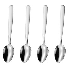 Cuillère à café en acier inoxydable au design intemporel et antirouille, finition miroir, compatible lave-vaisselle pour un nettoyage facile.