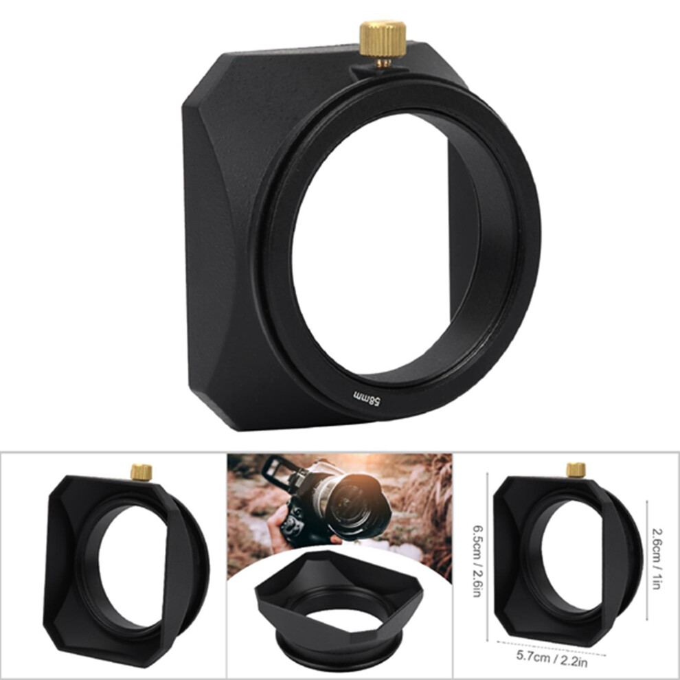 58Mm Square Lens Hood Shade For Mirrorless & Video Cameras, Black 7601362760873