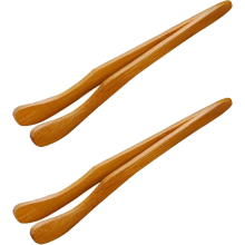 Pinça de bambu para torradas, design antiderrapante para manuseio seguro de alimentos, revestimento antiaderente para óleo de cozinha que