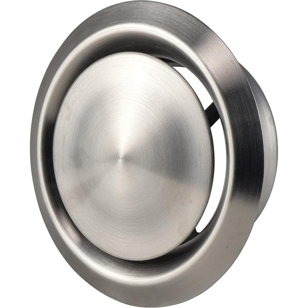 Round Metal Soffit Vent Grille Cover With Adjustable Valve, Airflow Control For Wall Ceiling Ventilation Cover, Stainless Steel Universal Diffuser For 9318128132192