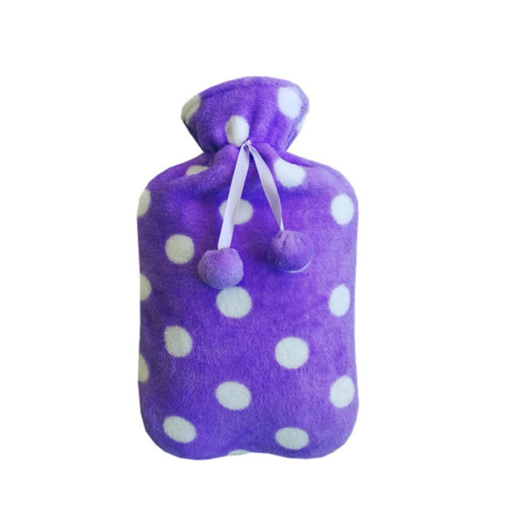 Coral/Purple 2L Washable Removable Large Protective Hot Water Bottle Cover With Fleece