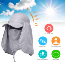 Quick-Dry Fishing Cap with Removable Full Face & Neck UV Guard Cover