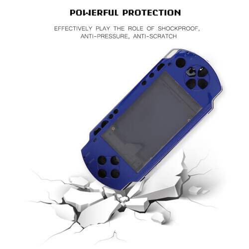 PSP 1000 Blue Shell Cover Replacement Kit with Buttons - Full Housing