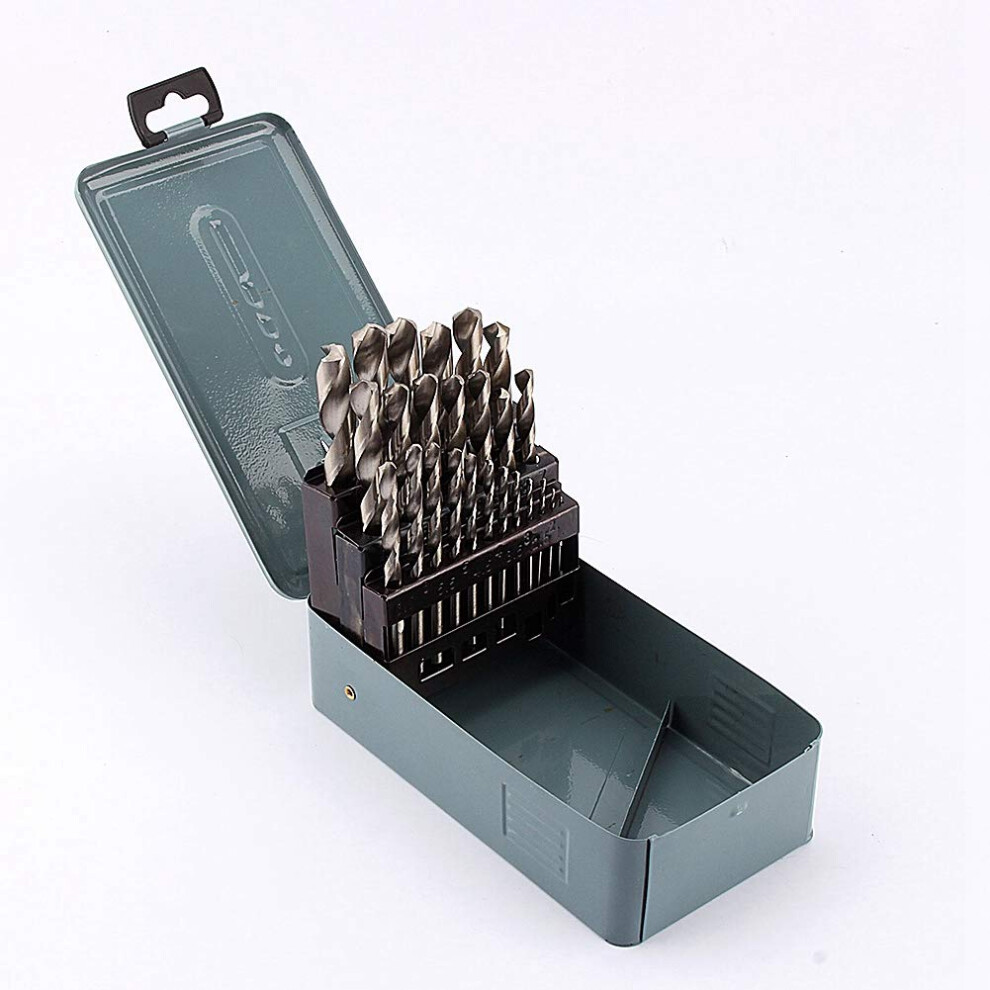 Twist Drill Bit 25Piece Hss Metal Drill Set For Cast Iron And Alloyed Metals 9105992193585