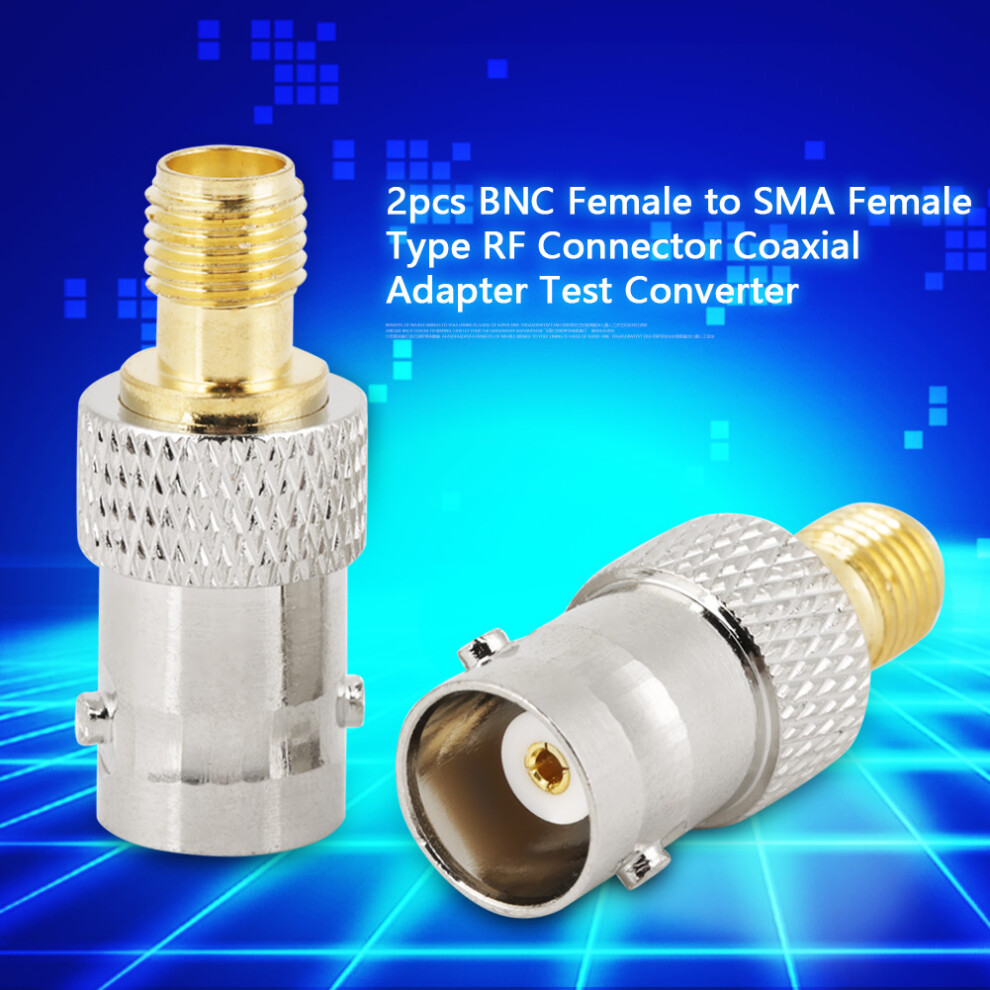 Rf Coaxial Adapter 2Pcs Bnc Female To Sma Female Test Converter Durable Silver 8461362763163