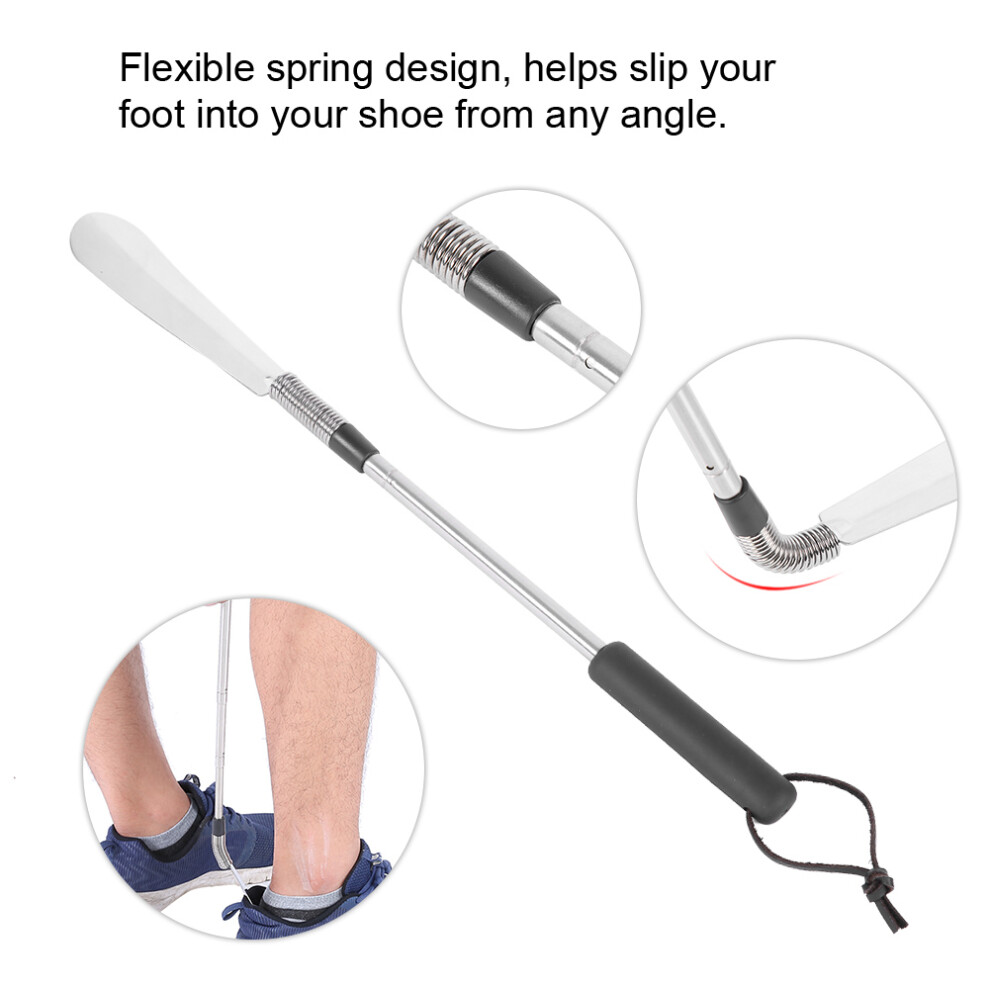Stainless Steel Telescopic Shoe Horn for Elderly, 41.5cm