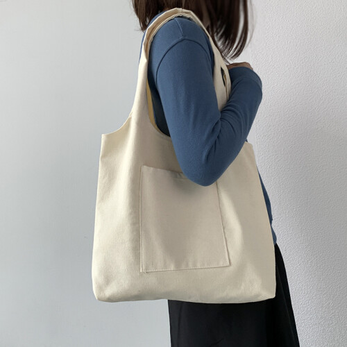 Einkaufstasche aus Baumwoll-Canvas, Schultertasche, wiederverwendbar