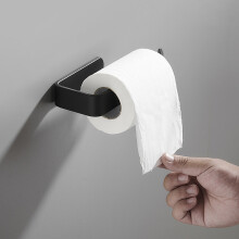 Stijlvolle, massief messing antieke zwarte toiletrolhouder voor in de badkamer met enkele paal