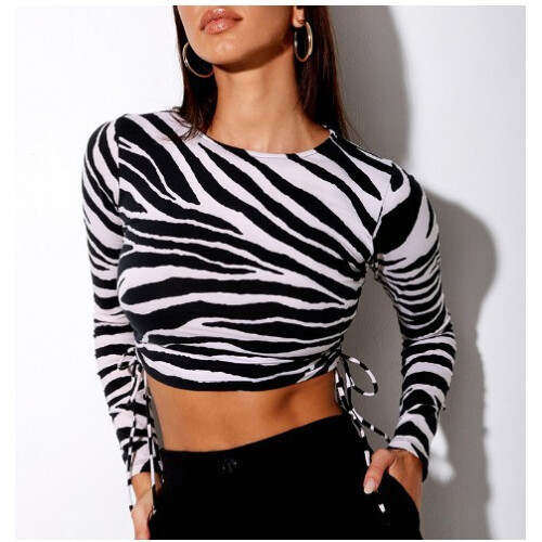 Μακρυμάνικο τοπ με ρίγες Pro Zebra - Μαύρο