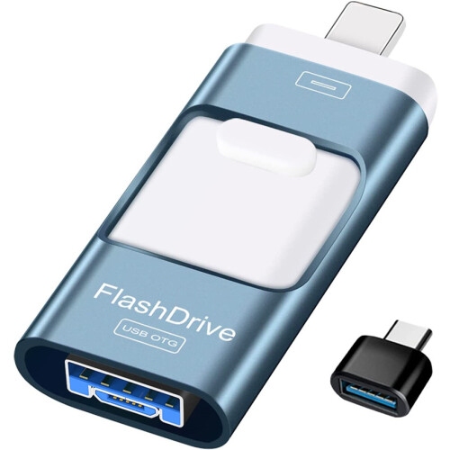 Pendrive multifuncional três em um compatível com celular, sem fio, OTG.