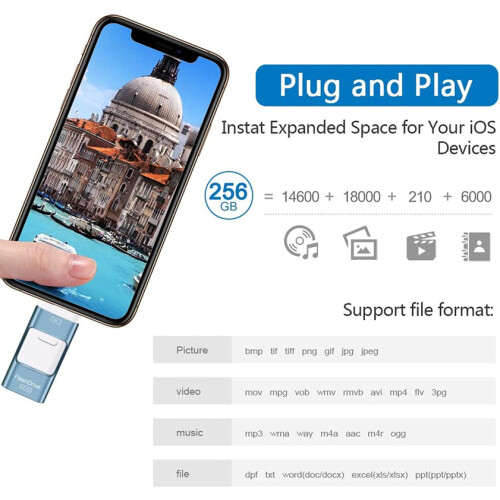 Pendrive multifuncional três em um compatível com celular, sem fio, OTG. 1