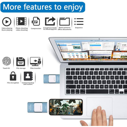 Pendrive multifuncional três em um compatível com celular, sem fio, OTG. 2