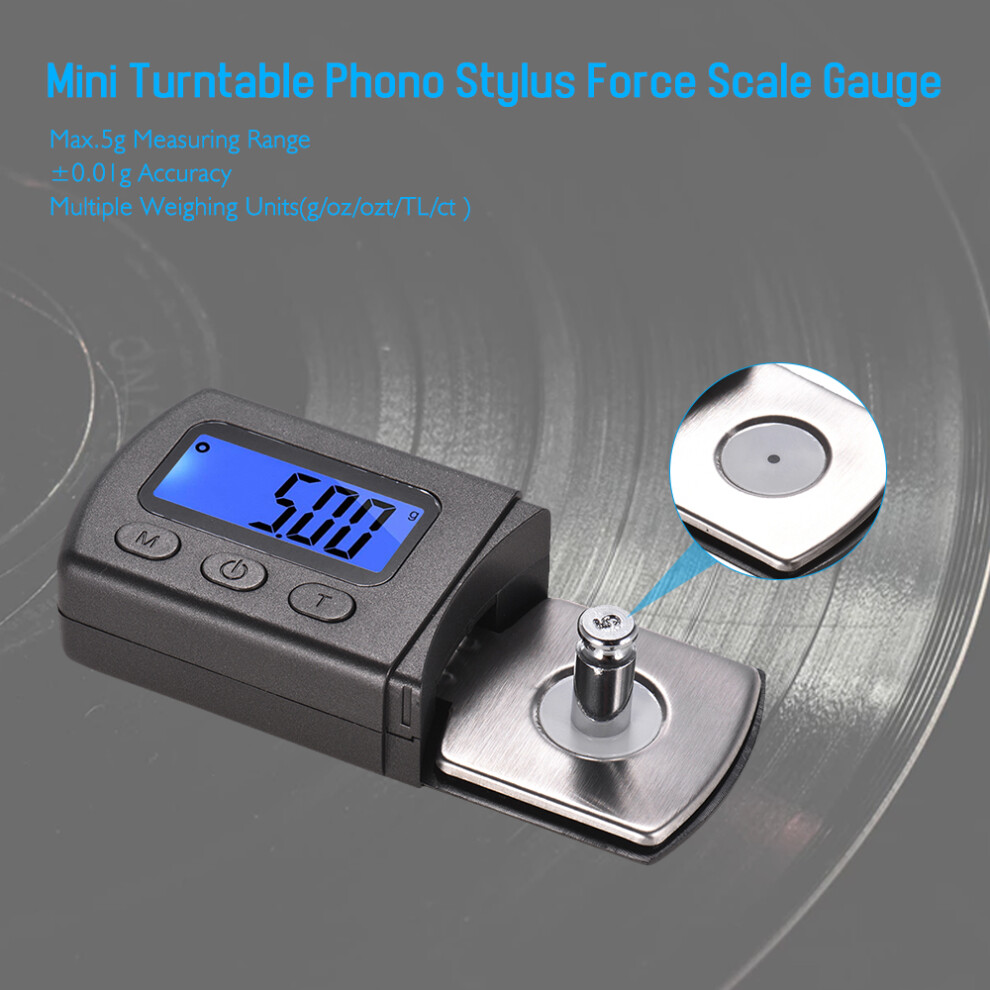 Mini Turntable Stylus Force Scale Gauge 0.01G Lcd, 5G Weight & Storage Bag 4691362764530