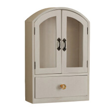 Durable Wooden Display Organizers Cabinet-White dome with two