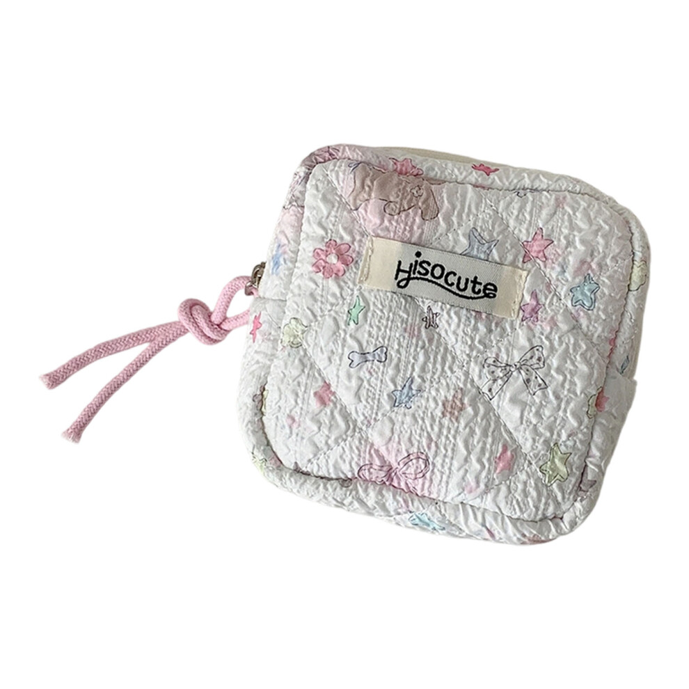 White Portable Feminine Hygiene Pouches Convenient- Stars