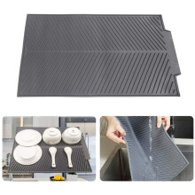 Silikon-Abtropfmatte, große hitzebeständige Matte bietet rutschfesten Schutz, flexible, wiederverwendbare Spülbeckenmatte sorgt für