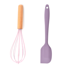 Küchenutensil, langlebiger, lebensmittelechter Hand-Eiermixer mit Silikonhülle, hitzebeständigem Holzgriff, kratzfest, geeignet für