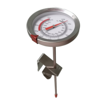 Termômetro para fritura, à prova d'água, com indução mecânica para resultados consistentes, haste longa em aço inoxidável que garante