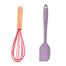 Professionelles Silikon-Schneebesen-Set, Edelstahlgriff und spülmaschinenfester Schneebesen für nahtloses Mischen, schlichtes Design und passende