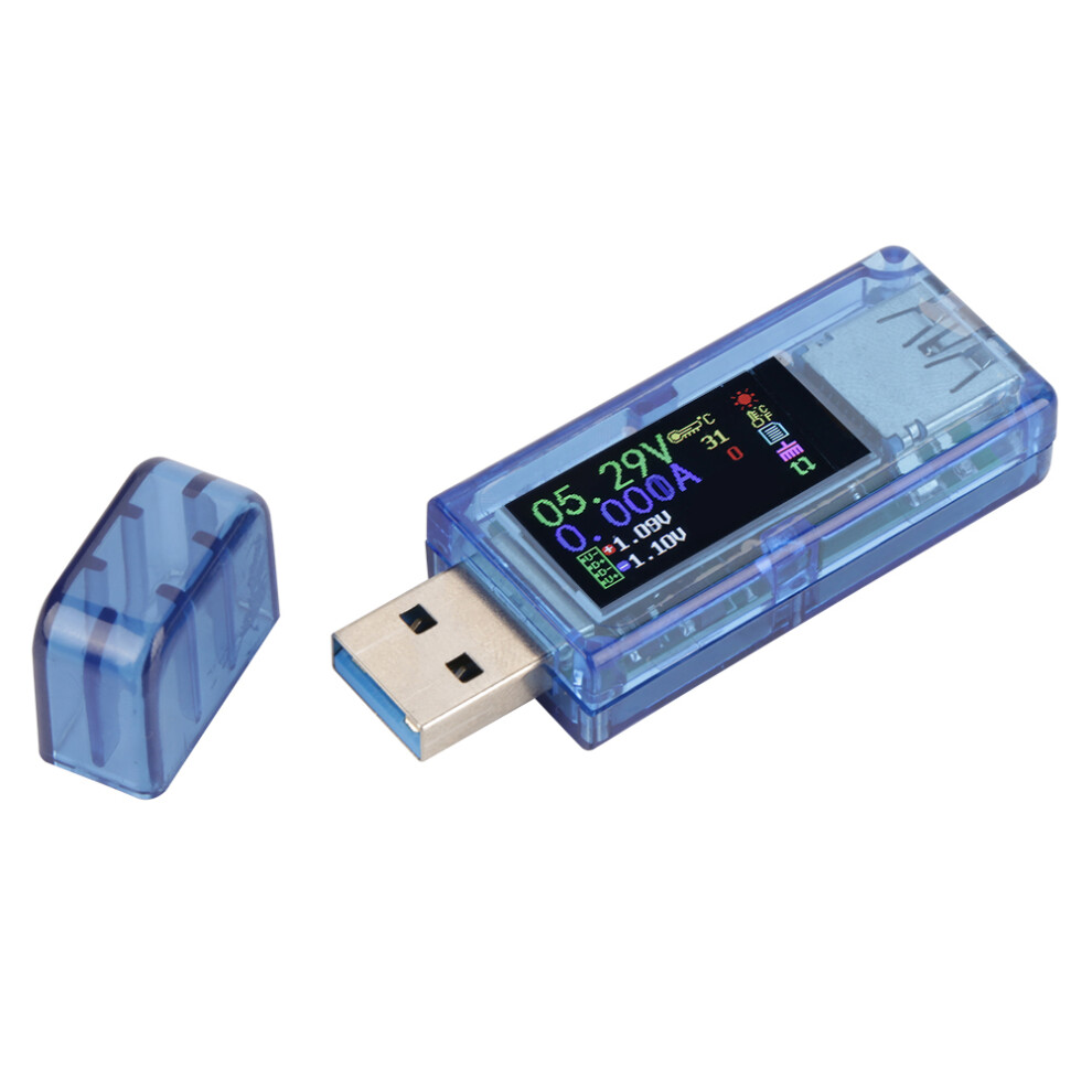 At34 Usb 3.0 Color Lcd Voltmeter Ammeter 0.96" Display 27G 6931362765556
