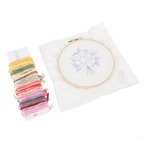 Kit de inicio de bordado de flores con tornillo ajustable 1