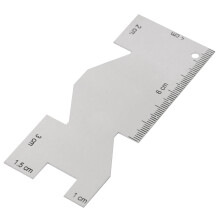Metal Measuring Gauge Sewing Ruler, 10x4cm, Durable & Rust-Resistant