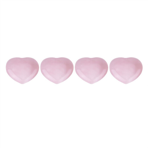 4 pièces de cristal rose en forme de cœur sculpté 1