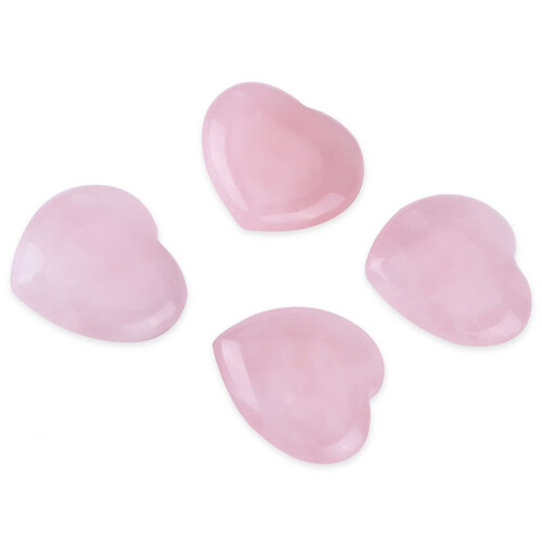 4 pièces de cristal rose en forme de cœur sculpté 2
