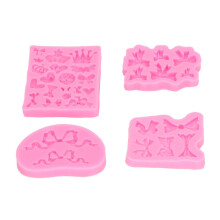 4Pcs Bowknot Silicone Molds Bowknot Crown Style